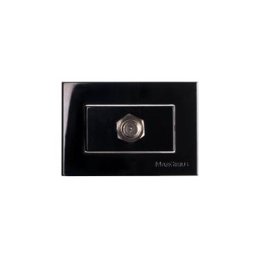 Imagem de Placa Para Móveis 65x45 Com Tomada Antena De Tv Margirius Sleek Para Cabo Coaxial Preto Ebony