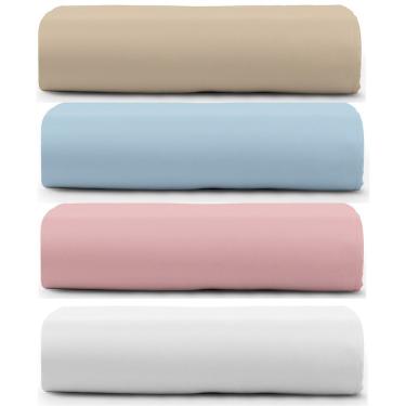 Imagem de Kit Lençol Casal Cintilante Sem Elástico 4 Unidades - Varias Cores - 100% Algodão