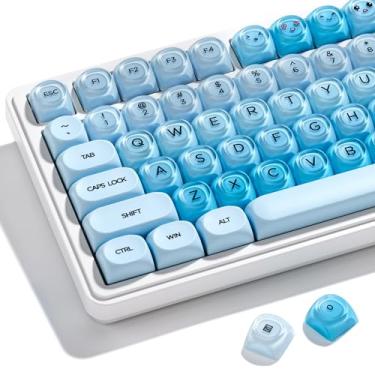Imagem de OHY Teclas PBT, XVX Blue Jelly HOA Profile Key Cap, teclas personalizadas fofas de 132 teclas (para teclados mecânicos com interruptores Cherry/Gateron MX)-Uyuni Dreams