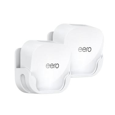 Imagem de QUIDDITY Suporte de parede eero 7 – Compatível com roteador e extensor de malha eero WiFi 7, suporte para economia de espaço para extensor WiFi eero 7 com gerenciamento de cabos – branco (pacote com 2