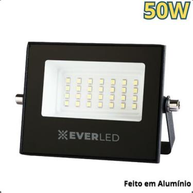 Imagem de Refletor Holofote Led Slim 50w 6500k Branco Frio Provadagua - Everled,