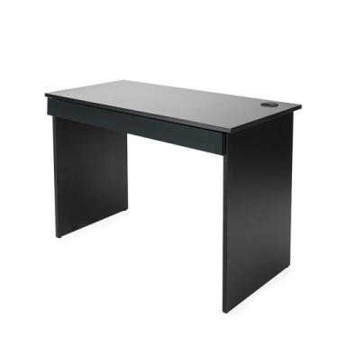 Imagem de Escrivaninha pé painel com gaveta marelli 1200x500 preta