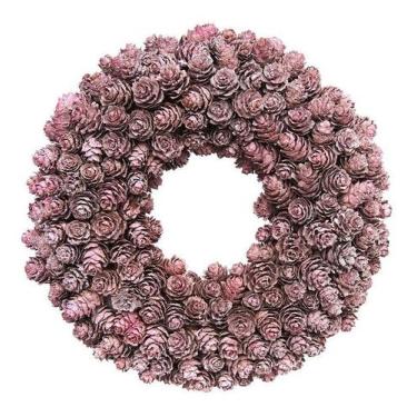 Imagem de Guirlanda De Natal 23cm - Pinhas Feita Á Mão - Fitas e Festas, Rosa