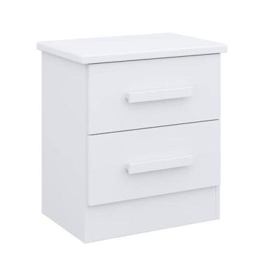 Imagem de Mesa de Cabeceira com 2 Gavetas - New Athos-Branco - Móveis D`Doro