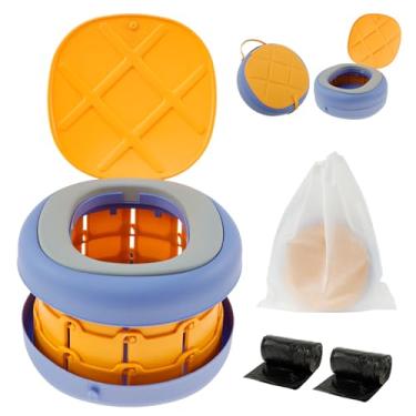 Imagem de Assento sanitário portátil de viagem para crianças, crianças, para viagem, dobrável, antiderrapante, para crianças, meninos, meninas, com bolsa de armazenamento e 40 sacos descartáveis, penico de