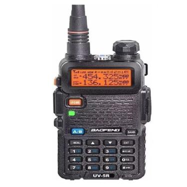 Imagem de Rádio Comunicador HT Dual Band UHF VHF UV-5R com FM Fone de Ouvido PTT