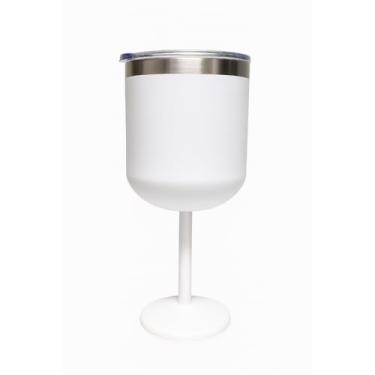 Imagem de Taça Térmica de Aço Inox 510ml com Pé Alto Isotérmica, 304 Inox, Bebidas Quentes e Frias(Branco)