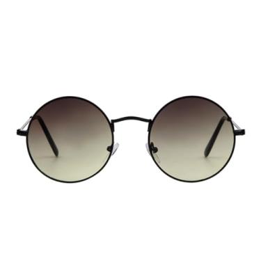 Imagem de VFDHN Óculos de sol redondos steampunk de luxo, masculino e feminino, lentes vermelhas, retrô, pequeno, redondo, de metal (3)