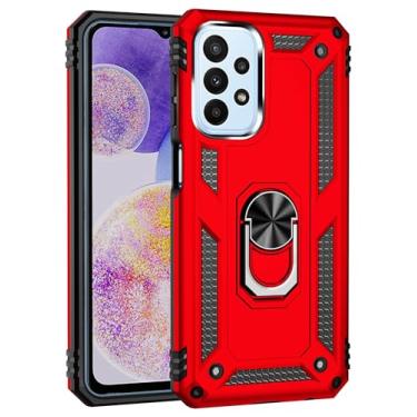 Imagem de SORAKA Capa para Samsung Galaxy A23 5G/4G com suporte para anel Capa Slim Fit de TPU macio Capa Samsung Galaxy A23 com placa de metal para suporte magnético de telefone para carro