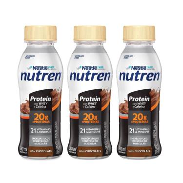 Imagem de Kit 3 Nutren Protein Chocolate Suplemento Alimentar 260ml
