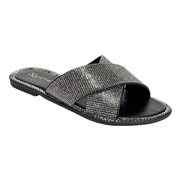 Imagem de Tamanco Santinelli Flat Strass 1618-006 Preto