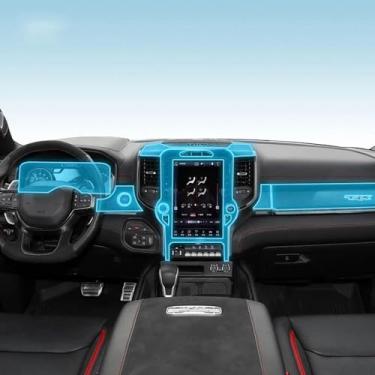 Imagem de XIUXIYING Película protetora de TPU transparente para console central de carro PPF Película de reparo antiarranhões, para RAM TRX t-rex 2022-2025