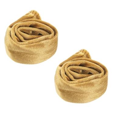 Imagem de PATIKIL Capa de corrente de lustre de 60 cm, 2 peças de tecido de veludo, capa decorativa de cordão para fios de lustre, cabo giratório, estilo gancho e laço, dourado