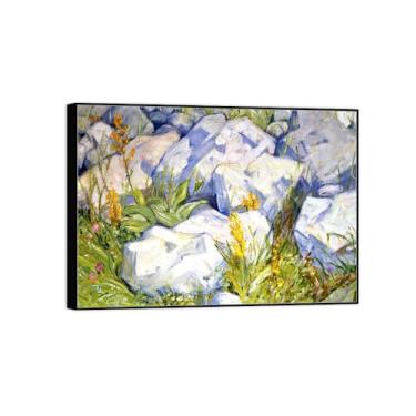 Imagem de BMZFYBS Arte de parede em tela reprodução de pintura famosa - imagens de moldura preta para sala de estar - pequeno estudo de pedras - pôster e impressões de decoração 50 x 70 cm 20 x 27 pol