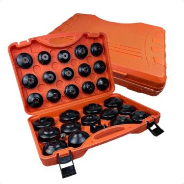 Imagem de Jogo Saca Filtro de Óleo 30 Peças Profissional com Maleta – Encaixe 3/8 e 1/2, CR-V - Feron