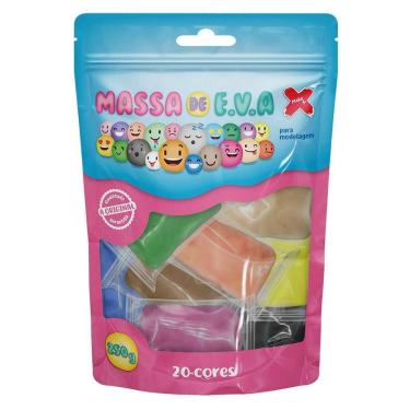 Imagem de Massa de EVA Foamy para artesanato 250g 20 cores 13067 Gatte