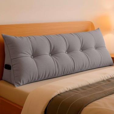 Imagem de Almofada de Cabeceira Encosto Apoio para Lombar com Bolso Lateral 195x50x20 - BF Colchões
