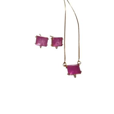 Imagem de Brinco Cristal com Mini Zircônias, Banho de Ouro 18k (verde)