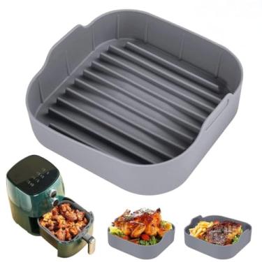 Imagem de Forma De Silicone Quadrada Air Fryer Antiaderente Forno Microondas