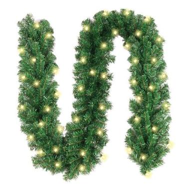 Imagem de Festão de Natal 2,7m com Luzes Pisca LED Amarelo 180 Galhos