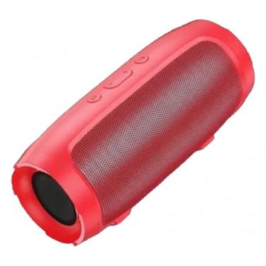 Imagem de Caixa de Som Portátil Bluetooth, Rádio FM, Entrada USB, Bateria Recarregável, Design Compacto (Vermelho)