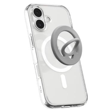 Imagem de Spigen Para MagSafe Phone Grip, DualPop (MagFit) compatível com iPhone 17/16/15/14/13/12 Air/Pro/Pro Max, Pixel 10 Series, Pixelsnap e mais suporte magnético duplo de silicone - cinza