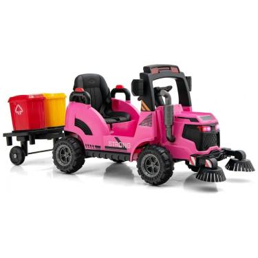 Imagem de Caminhão Elétrico Infantil 1 Assento com Luz LED, Músicas, Bateria 12V, OLAKIDS, Rosa