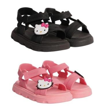 Imagem de Kit 2 Pares Sandália Infantil Hello Kitty Menina Estilosa e Confortáve