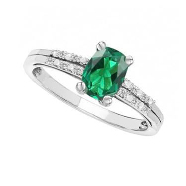 Imagem de Tirafina Pedras preciosas naturais cortadas em almofada com anel de topázio branco, estilo também disponível em pedras preciosas criadas em laboratório e safiras brancas criadas em laboratório,