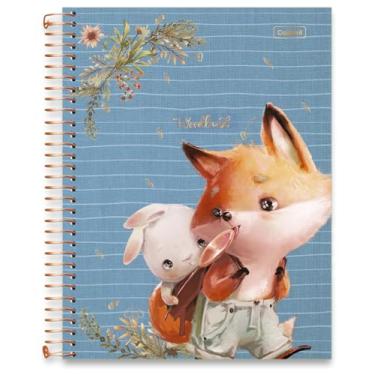 Imagem de Caderno Universitário Cadersil 1 matéria Estampa Woodland – 80 Folhas – Capa Dura – Espiral e Hot stamping dourado, Ideal para Escola ou Faculdade.