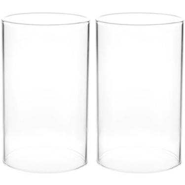 Imagem de DIYEAH 2 Peças de Suporte de Vela de Vidro para Chaminé, Tubo de Vidro Com Cúpula, Cilindro de Vidro Aberto Em Ambas As Extremidades (6 * 10 Cm)