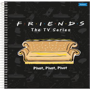 Imagem de Foroni Caderno Universitário Friends 1 Matéria 96F Capa Dura Pautado com Bolsa e Adesivos