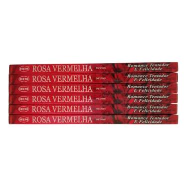 Imagem de Incenso Indiano Hem Rosa Vermelha - Desperta a paixão 6 Caixas