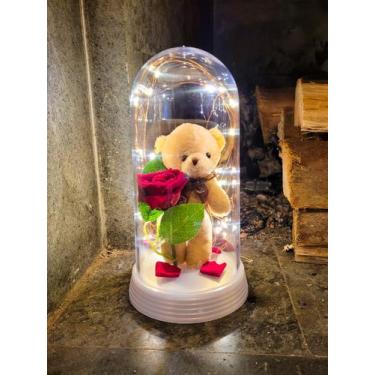 Imagem de Ursinho De Pelúcia Rosa Presente Para Namorada Luminária G - Amor Lind