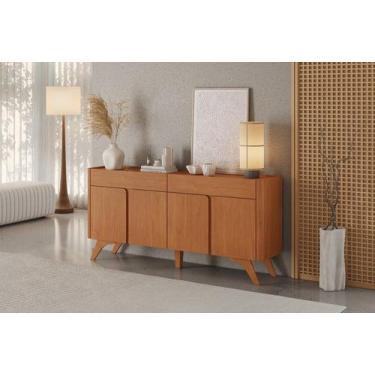 Imagem de Buffet Aros 4 Portas Pés Madeira Maciça - Mavaular, Naturalle
