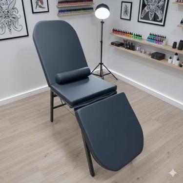 Imagem de Maca Fixa 3 Posições Reclinável Tatuagem Estética Massagem Compact (Preto)