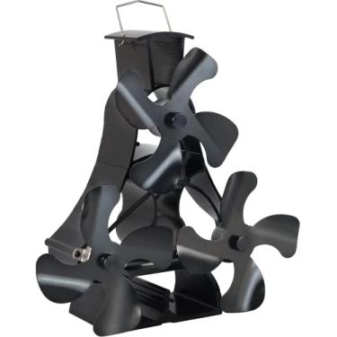 Imagem de VODA Ventilador de fogão a lenha alimentado por calor 12 lâminas ventilador de lareira, grande ventilador de fogão ecológico para queima de madeira/queimador de tronco/lareira