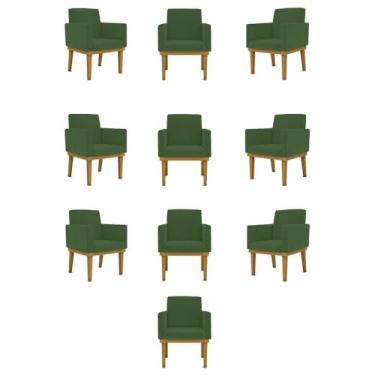 Imagem de Kit 10 Poltronas Decorativa Reforçada Oferta - Salão Cor:verde
