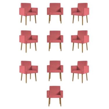 Imagem de Kit 10 Cadeiras Poltronas Decorativa - Escritório - Recepção Cor:rosa