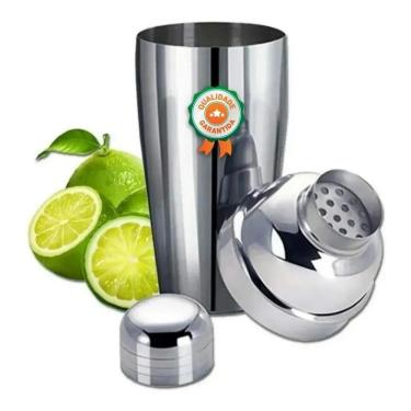 Imagem de 2X Coqueteleira Inox 500Ml Reforçada C Dosador E Filtro Prem