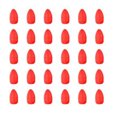 Imagem de Flutua de espuma de pesca com 0,5 polegada, pacote com 30 boias ovais Snell Floats Fly Fishing Strike Indicator para Pompano Rig Trout Catfish Walleye, vermelho amarelo