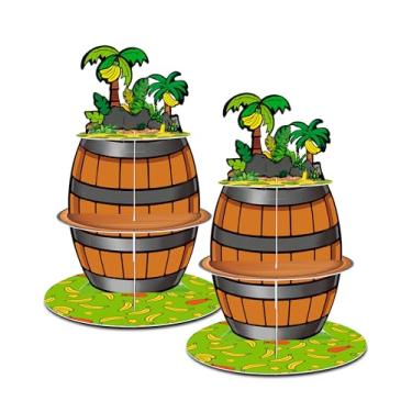 Imagem de HOMEZZO Suporte de cupcake de animal da selva de 3 camadas, suporte de cupcake com tema de banana de macaco para safári, chá de bebê, crianças, decorações de festa de aniversário (pacote com 2)