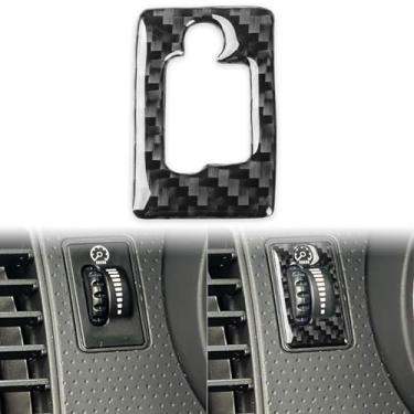 Imagem de Generic Capa de moldura de ajuste de saída de vento de fibra de carbono para carro com acabamento interno compatível com Toyota Tacoma 2005-2015 acessórios preto, painel de controle de luz central