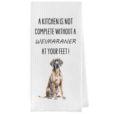 Imagem de Geqtt Toalhas de cozinha engraçadas Weimaraner - Presentes Weimaraner Waffle, panos de prato decorativos, presentes para mãe e pai, toalha de chá de mão, 40,6 x 61 cm