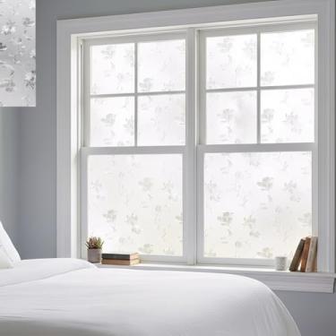 Imagem de Película de privacidade para janelas - Película de vidro com bloqueio de calor 3D, tinta adesiva estática arco-íris reutilizável para banheiro, quarto, porta de escritório