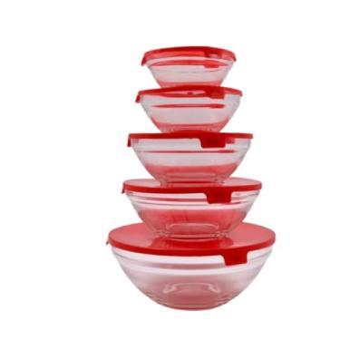 Imagem de Kit Conjunto de Potes 10 PeçAs Vidro Resistente Organizadores de Cozinha Multiusokit Conjunto de Potes 10 PeçAs Vidro Resistente Organizadores de Cozinha Multiuso(5,VERMELHO)