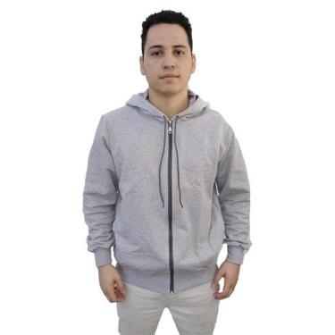 Imagem de Blusa Moletom Masculina Com Zíper Jaqueta Agasalho - River, G, Cinza C