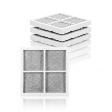 Imagem de 4 peças de substituição de filtro de ar de geladeira para LG LFXC24726D, LFXS27566S, LMXS27626S, LFXS29626S, LMXS27766S, LSFD2591ST – Carbono ativado + esponja, material durável
