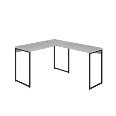 Imagem de Mesa Em L Dynamica Office 120x140x75cm Snow - Est.preta Snow - Est.preta