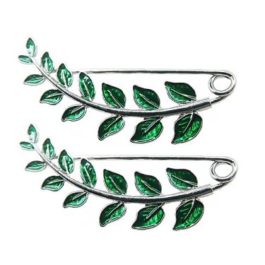 Imagem de 2 peças de broche de corpete de xaile verde elegantes fivelas de cachecol para mulheres, alfinetes de vestido para viagens de aniversário e negócios, acessórios de moda versáteis